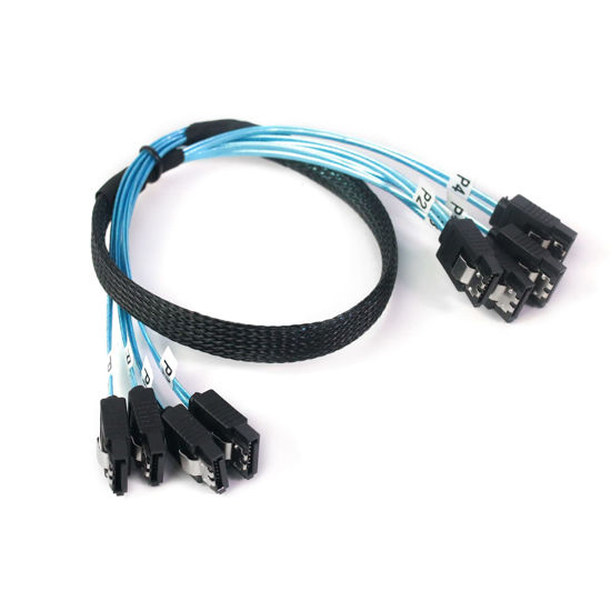 Picture of ADCAUDX SATA-III Cable:0.5M, 4Pcs/Set-SATA 6Gbps-Cable SATA-HDD SSD Data-Cable Replacement for Server Bitcoin Computer SSD HDD CD DVD Drives Raid(1.6FT)