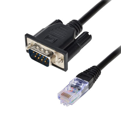 Picture of RJ45 to DB9,LFHUKEJI DB9 9-Pin Serial Port Male to RJ45 Female Cat5 Ethernet LAN Console Cable 9.8Ft