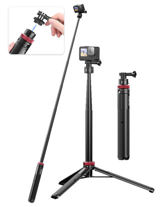 Picture of 57in Extendable Selfie Tripod Accessories for Gopro - ULANZI Go Quick II Long Action Camera Stick Tripod Quick Release Adapter Vlog Handle Grip for GoPro Hero 13 12 11 10 9 8 7 6 5/Max/DJI OSMO Action