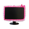 Picture of 23"-26" Lovely Cute Computer Monitor Cover with Elastic Pen Pocket Bow-knot Laptop TV LCD Screen Monitor Decoration Dust Cover Protector, Pink