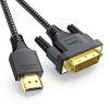 Picture of DVI to HDMI Cable 6ft, HDMI to DVI-D/DVI-I Braided Cord Bidrectional Male to Male Conector for Monitor Projector PC Raspberry Pi Xbox One PS5 PS4 Graphics Card HDMI Switch