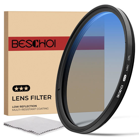 Picture of Beschoi 46mm Polarizer Filter 30 Layer Multi-Resistant Nano Coated Circular Polarizing Filter(CPL) with HD Optical Glass/Ultra Slim Frame, Reduce Glare/Enhance Contrast/Reduce Reflection