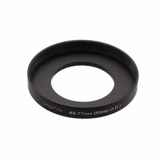 Picture of Front Step Up Ring 49mm to 80mm Lens Matte Box Adapter O.D, 49mm Lens Adapter Ring to 77mm Lens Filters/Lens Cap LingoFoto (49-77mm)