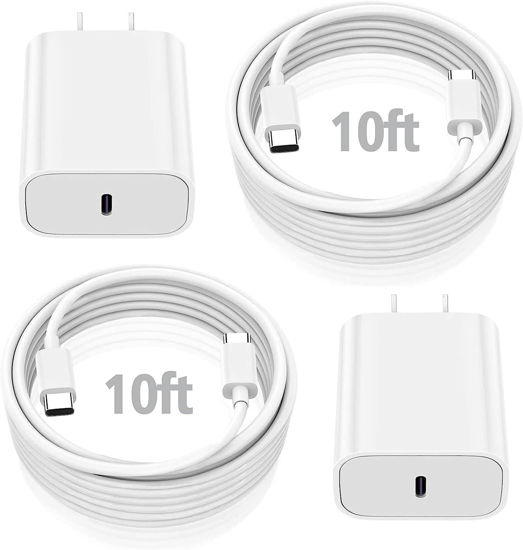 Picture of 10FT iPad Charger Cord, 20W USB C Fast Charger with Long Charging Cable for iPad Pro 12.9 6th/5th/4th/3rd, 11 inch 4th/3rd/2nd/1st, iPad 10th Generation, iPad Air 5th/4th Generation, iPad Mini 6