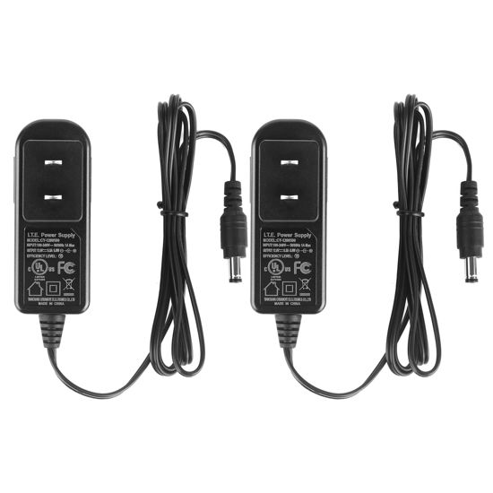 Picture of Security-01 2-Pack AC to DC 12V 0.5A 500mA Power Supply Adapter, Plug 5.5mm x 2.1mm UL Listed FCC,CY-1200500