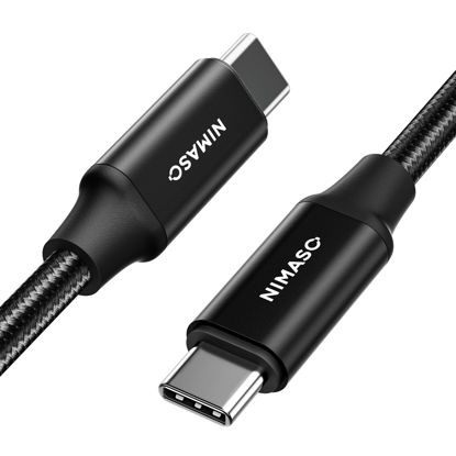 Picture of NIMASO USB C to USB C 3.1 Gen 2 Cable 10Gbps Data Transfer, 4K Video Output Monitor Cable 100W PD Fast Charging, for iPhone 15Pro/15ProMax/15/15Plus, MacBook, Huawei Matebook, iPad Pro 2020,Chromebook