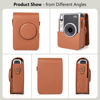 Picture of MUZIRI KINOKOO Instax Mini EVO Case - Compatible for Fujifilm Fuji Instax Mini EVO/Polaroid Mini EVO Instant Camera - with Adjustable Shoulder Strap - in Brown Lychee Texture Vertical Style