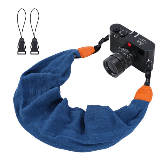 Picture of LIFEMATE Scarf Camera Strap,DSLR Camera Strap Universal Neck Strap,Fabric Of Bohemia Floral Scarf Camera Strap For Women (Retro Blue)