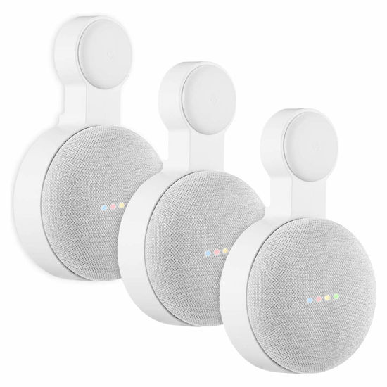 Picture of Caremoo Google Home Mini Wall Mount, White, 3 Pack - Superb Cord Management for Space-Saving Design