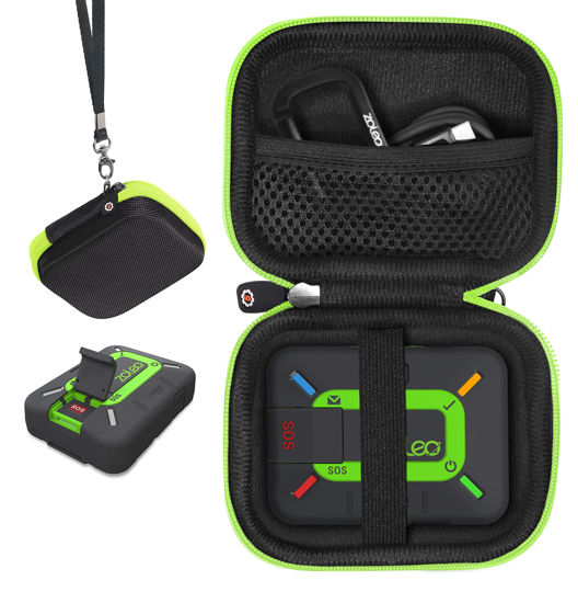 Picture of getgear Case for ZOLEO Satellite Communicator, Designed case with Size and Shape Matching, Black case Contrasted with Green Zip