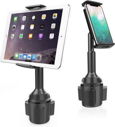 Picture of APPS2Car Tablet Holder for Car, Cup Holder Tablet Mount for Truck, iPad Cup Holder Car Mount Height Adjustable iPad Holder for Car fit for 4.3"-11" Cell Phone iPhone iPad Pro Air Mini Galaxy Tab