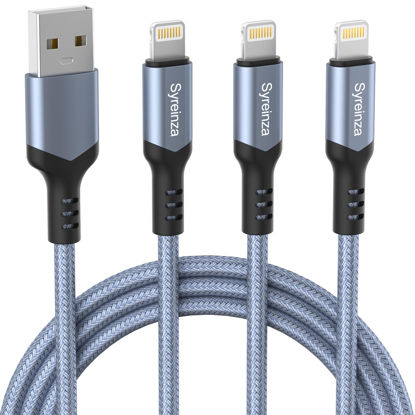 Picture of iPhone Charger[Apple MFi Certified], 3Pack 6FT Nylon Braided Lightning Cable iPhone Charger Cord for iPhone 14/13/12/11 Pro Max/Mini/XS/XR/X/8/7/6/Plus iPad AirPods