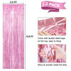 Picture of Pink Backdrop Fringe Backdrop Tinsel Backdrop Pink Party Backdrop 2 Pcs 3.3x9.9ft Metallic Foil Fringe Curtains Pink Streamers Pink Photo Backdrop for Birthday Bachelorette Halloween Party Decoration