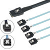 Picture of WLGQ Array Disk Cable Mini SAS 36Pin (SFF-8087) to 4 SATA 7Pin Cable, Mini SAS Host/Controller to 4 SATA Target/Backplane, 1M(3.3FT)