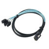 Picture of WLGQ Array Disk Cable Mini SAS 36Pin (SFF-8087) to 4 SATA 7Pin Cable, Mini SAS Host/Controller to 4 SATA Target/Backplane, 1M(3.3FT)