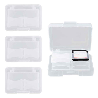 Picture of MICSCREW Slot Portable SD Card Holder Case, 4 Individual Transparent Plastic Memory Card Case, Holds a Total of 32 SD Cards, Waterproof and Dust Resistant SD Card Storage Case for SD Cards