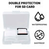 Picture of MICSCREW Slot Portable SD Card Holder Case, 4 Individual Transparent Plastic Memory Card Case, Holds a Total of 32 SD Cards, Waterproof and Dust Resistant SD Card Storage Case for SD Cards