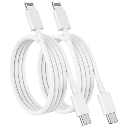 Picture of USB C to Lightning Cable (2pack 6ft), Apple MFi Certified iPhone Fast Charger 2m, Power Delivery Original Type C Charging Cord for Apple iPhone 13/12/11 Pro/11/XS MAX/XR/8/7/6s Plus,iPad (White)