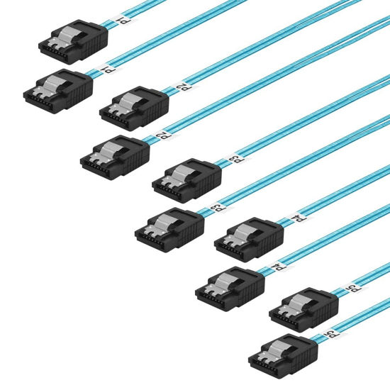 Picture of ADCAUDX SATA-III Cable:0.5M,5 Pack SATA 6Gbps Cables Thin SATA Cable,Straight SATA SSD Cable,Flexible-SATA Cable for SSD, HDD, CD, DVD Drives,Blue (1.6FT)