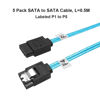 Picture of ADCAUDX SATA-III Cable:0.5M,5 Pack SATA 6Gbps Cables Thin SATA Cable,Straight SATA SSD Cable,Flexible-SATA Cable for SSD, HDD, CD, DVD Drives,Blue (1.6FT)