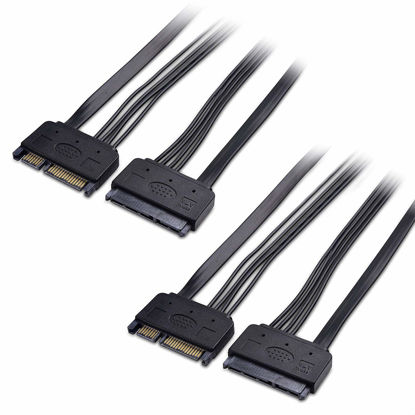 Picture of Cable Matters 2-Pack 22-Pin Power and Data SATA Extension Cable - 20 Inches