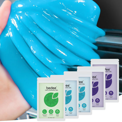 Picture of bedee Cleaning Gel for Car: 5 Packs Putty Keyboard Interior Cleaner Gel High Efficient Reusable Dust Slime Cleaning Gel, Universal Laptop PC Removal Mud