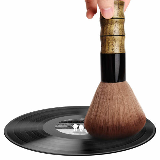 Picture of Facmogu LP Cleaning Brush, Soft Brush Vinyl Record Cleaner Anti-Static Soft Turntable CD Album Cartridge Clean Hair Salon