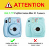 Picture of Fintie Protective Clear Case for Fujifilm Instax Mini 11 Instant Film Camera - Crystal Hard Shell Cover with Removable Rainbow Shoulder Strap, Glittering Blue