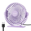 Picture of TriPole Desk Fan USB Powered Small Portable Fan, 3 Speeds Adjustable Strong Breeze Mini Personal Fan, 360° Rotation Quiet Plug In USB Fan for Desktop Bedroom Office Table Travel, Purple, 4.9ft Cable