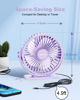 Picture of TriPole Desk Fan USB Powered Small Portable Fan, 3 Speeds Adjustable Strong Breeze Mini Personal Fan, 360° Rotation Quiet Plug In USB Fan for Desktop Bedroom Office Table Travel, Purple, 4.9ft Cable