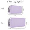 Picture of Universal Electronics Accessories Bag Pouch, 2-Pack Portable Soft Carrying Case Bag Wire Cable Organizer for Hard Drive, Power Adapter, Laptop Mouse, Cosmetics Kit, Cell Phone, Small+Big-Purple