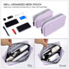 Picture of Universal Electronics Accessories Bag Pouch, 2-Pack Portable Soft Carrying Case Bag Wire Cable Organizer for Hard Drive, Power Adapter, Laptop Mouse, Cosmetics Kit, Cell Phone, Small+Big-Purple