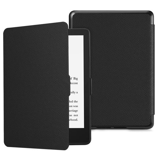 Picture of Fintie Slimshell Case for 6.8" Kindle Paperwhite (11th Generation-2021) and Kindle Paperwhite Signature Edition - Premium Lightweight PU Leather Cover with Auto Sleep/Wake, Black