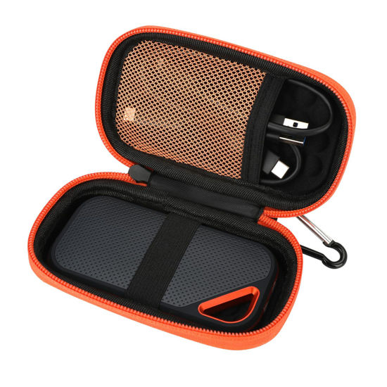 Picture of Hard Case for Sandisk Extreme Pro/Sandisk Extreme Portable External SSD 128GB 500GB 1TB 2TB Protective Storage Travel Bag (Orange)