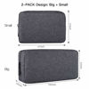 Picture of Universal Electronics Accessories Carrying Case Bag, 2PCS Big + Small Portable Storage Pouch Bag Cosmetic Bag Cable Organizer Compatible Hard Drive, Mouse, Power Bank, Adapter, Cellphone, Space Gray