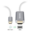 Picture of Amiroko USB C to HDMI Cable 6FT, USB 3.1 Type C (Thunderbolt 3 Compatible) to HDMI Adapter 4K Cable for Macbook, Macbook Pro, Dell XPS 13/15, Galaxy S8/Note 8 etc to HDTV, Monitor, Projector - Gray