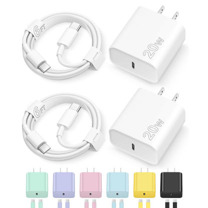 Picture of Charger for iPhone 16 15 Charger Fast Charging Type C Charger USB C Charger Block iPhone 16 Charger with 2 Pack 6FT Cable for iPhone 16/16 Plus/16 Pro/16 Pro Max/iPhone 15/15 Pro Max/iPad Pro/AirPods