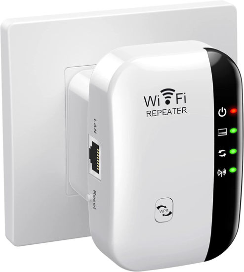 Picture of WiFi Extender Signal Booster, Covers Up to 3000sq.ft and 35 Devices, WiFi Range Extender, WiFi boosters for The House,with Ethernet Port, Easy Setup,Router Extender for Wireless Internet