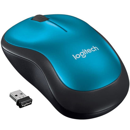 Picture of Logitech M185 Wireless Mouse, 2.4GHz with USB Mini Receiver, 12-Month Battery Life, 1000 DPI Optical Tracking, Ambidextrous, Compatible with PC, Mac, Laptop - Blue