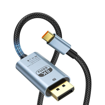 Picture of VisionSync USB C to DisplayPort 1.4 Cable 10Ft[HDR, 8K@60Hz, 4K@144Hz, 2K@240Hz],Type C to DP1.4 Cable,Compatible with Thunderbolt 3/4,for lPhone 15/15 Pro Max, MacBook Pro/Air, Mac Mini,lPad