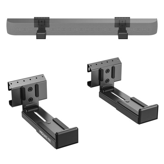 Picture of Mount-It! No Stud Sound Bar Wall Mount, Studless Soundbar Mounting Brackets for Drywall, Adjustable Depth Works with All Soundbars up to 6.1 inch Depth