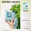 Picture of Rieibi Clear Case Compatible with Fuji Instax Mini 12 - Glitter Case Bag for Fujifilm Instax Mini 12 Instant Camera with Back Pocket, Strap and Photo Album - Glitter Green