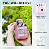 Picture of Rieibi Clear Case Compatible with Fuji Instax Mini 12 - Glitter Case Bag for Fujifilm Instax Mini 12 Instant Camera with Back Pocket, Strap and Photo Album - Glitter Pink