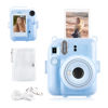 Picture of Rieibi Clear Case Compatible with Fuji Instax Mini 12 - Glitte Case Bag for Fujifilm Instax Mini 12 Instant Camera with Back Pocket, Strap and Photo Album - Glitter Blue