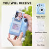 Picture of Rieibi Clear Case Compatible with Fuji Instax Mini 12 - Glitte Case Bag for Fujifilm Instax Mini 12 Instant Camera with Back Pocket, Strap and Photo Album - Glitter Blue