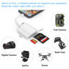 Picture of SZHAIYIJIN SD Card Reader for iPhone, Memory Card Reader with Dual Slot for SD/TF Card Plug and Play Trail Game Camera SD Card Viewer Lightning to MicroSD Card Camera Adapter for iPad No App Required