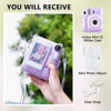 Picture of Rieibi Clear Case Compatible with Fuji Instax Mini 12 - Glitter Case Bag for Fujifilm Instax Mini 12 Instant Camera with Back Pocket, Strap and Photo Album - Glitter Purple