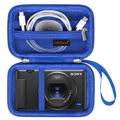 Picture of Canboc Carrying Case for Sony ZV-1/ ZV-1F/ ZV-1 II Digital Camera for Content Creators, Sony ZV1 Vlogging Camera Bag, Zipper Mesh Pocket fits USB Cable, Batteries, Blue