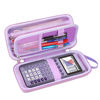 Picture of FBLFOBELI Hard Case for Texas Instruments TI-84 Plus CE/TI-84 Plus/TI-83 Plus/Casio fx-9750GIII Color Graphing Calculator, Mesh Pocket for Pens, Cables and Other Accessories (Case Only) (Purple)