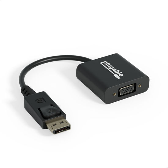 Picture of Plugable DisplayPort to VGA Adapter - Supports DisplayPort-equipped Windows and Linux Systems to VGA Displays up to 1080p, Active - Driverless